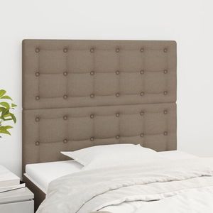 vidaXL Tăblii de pat, 2 buc, gri taupe, 90x5x78/88 cm, textil imagine