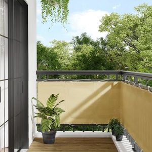 vidaXL Paravan de balcon, nisipiu, 75x600 cm, 100% poliester oxford imagine