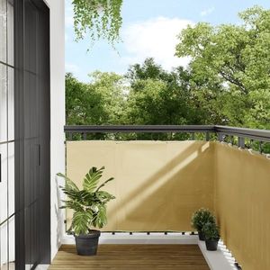 vidaXL Paravan de balcon, nisipiu, 90x500 cm, 100% poliester oxford imagine