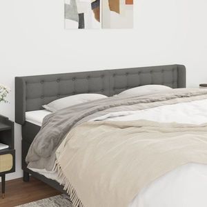 vidaXL Tăblie de pat cu aripioare gri închis 183x16x78/88 cm textil imagine