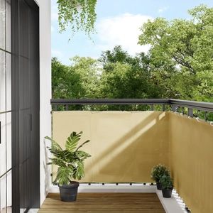 vidaXL Paravan de balcon, nisipiu, 90x600 cm, 100% poliester oxford imagine