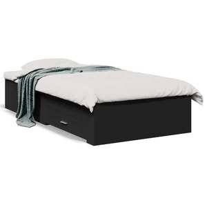 vidaXL Cadru de pat cu sertare, negru, 90x200 cm, lemn prelucrat imagine