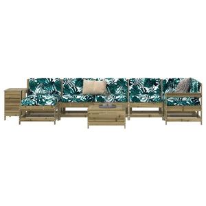 vidaXL Set canapea de grădină, 9 piese, lemn de pin tratat imagine