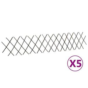 vidaXL Garduri cu zăbrele, 5 buc., 180 x 30 cm, salcie imagine