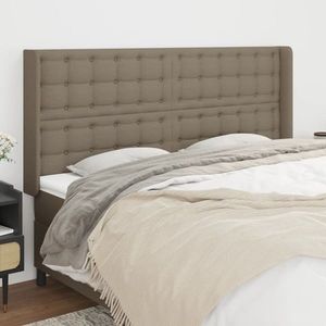 vidaXL Tăblie de pat cu aripioare gri taupe 183x16x118/128 cm textil imagine