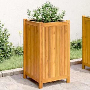 vidaXL Jardinieră de grădină cu căptușeală, 42x42x75 cm, lemn acacia imagine