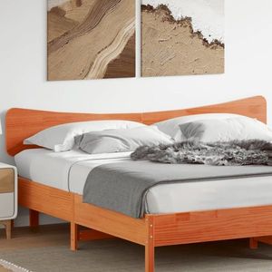 vidaXL Tăblie de pat, maro ceruit, 200 cm, lemn masiv de pin imagine