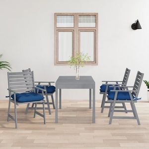vidaXL Perne de scaun, 4 buc, albastru, 50 x 50 x 7 cm, textil imagine