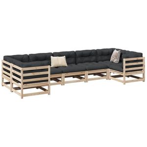 vidaXL Set canapele grădină cu perne, 7 piese, lemn masiv de pin imagine
