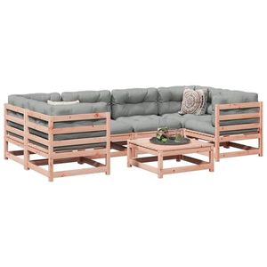vidaXL Set canapele grădină cu perne, 7 piese, lemn masiv brad douglas imagine