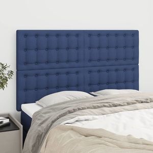 vidaXL Tăblii de pat, 4 buc, albastru, 72x5x78/88 cm, textil imagine