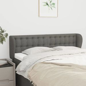 vidaXL Tăblie de pat cu aripioare gri închis 147x23x78/88 cm textil imagine