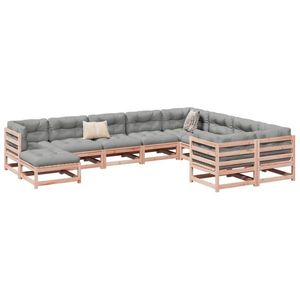 vidaXL Set canapea de grădină, 10 piese, lemn masiv brad douglas imagine