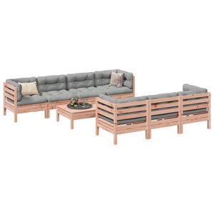 vidaXL Set canapele grădină cu perne 8 locuri, lemn masiv brad douglas imagine