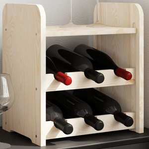 vidaXL Suport pentru vin cu raft superior, 33x25x37 cm, lemn masiv pin imagine