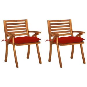 vidaXL Perne de scaun, 2 buc., roșu, 50 x 50 x 7 cm, textil imagine