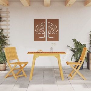 vidaXL Masă de grădină pliabilă, 110 cm, lemn masiv de acacia imagine