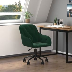 vidaXL Scaun de birou pivotant, verde închis, catifea imagine