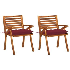 vidaXL Perne de scaun, 2 buc., roșu vin, 50 x 50 x 7 cm, textil imagine