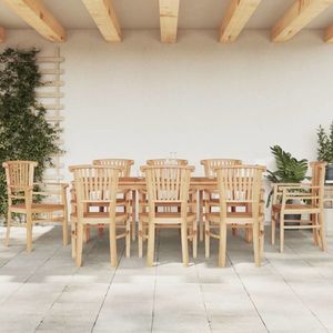 vidaXL Set mobilier de grădină, 9 piese, lemn masiv de tec imagine