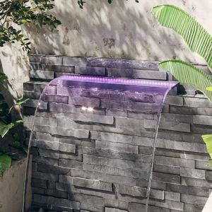Fântână cascadă pentru piscină cu LED-uri imagine