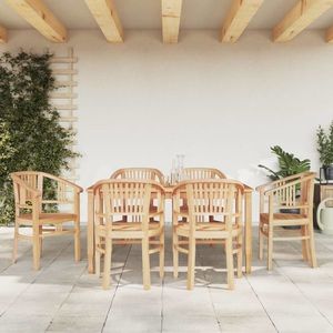 vidaXL Set mobilier de grădină, 7 piese, lemn masiv de tec imagine