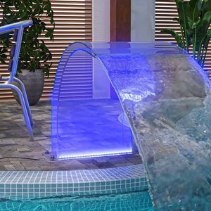 vidaXL Fântână de piscină cu LED-uri RGB, acril, 50 cm imagine