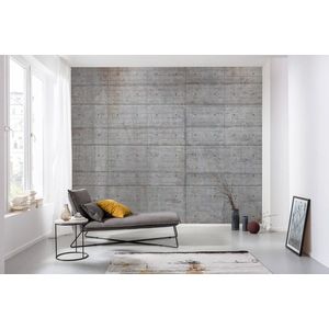 Fototapet Concrete Blocks, Komar, model perete din beton, gri, adeziv inclus, 368x254cm imagine