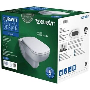 Set vas WC suspendat Duravit D-Code Rimless si capac inchidere lenta imagine
