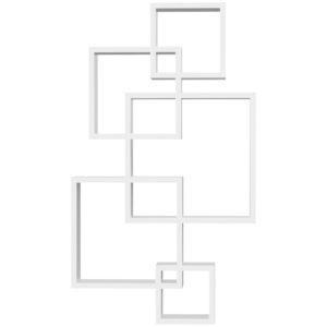 HOMCOM Rafturi pentru perete, 5 cuburi, cu accesorii de fixare, alb | AOSOM RO imagine