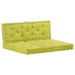 vidaXL Perne canapea din paleți, 2 buc., verde, bumbac imagine