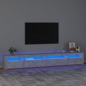 vidaXL Comodă TV cu lumini LED, gri beton, 270x35x40 cm imagine