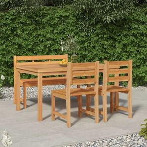 vidaXL Set mobilier pentru grădină, 4 piese, lemn masiv de tec imagine