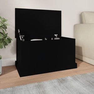 vidaXL Cutie de depozitare, negru, 70x40x38 cm, lemn prelucrat imagine