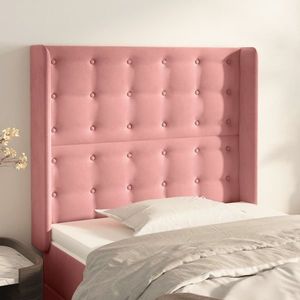 vidaXL Tăblie de pat cu aripioare, roz, 83x16x118/128 cm, catifea imagine