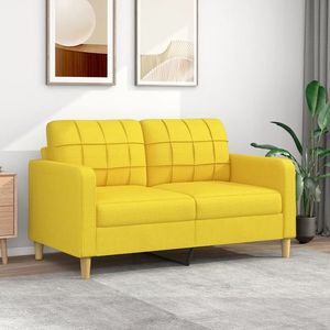 Canapea cu 2 locuri, material textil, galben imagine