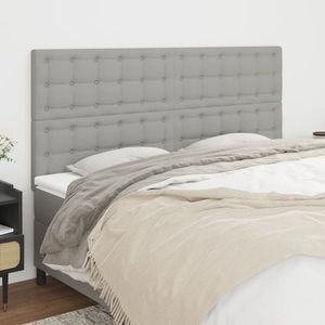 vidaXL Tăblii de pat, 4 buc, gri deschis, 80x5x78/88 cm, textil imagine