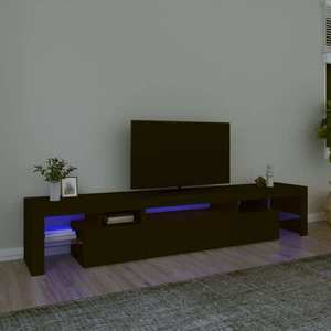 vidaXL Comodă TV cu lumini LED, negru, 215x36, 5x40 cm imagine