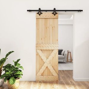 vidaXL Ușă glisantă cu set de feronerie 70x210 cm, lemn masiv de pin imagine