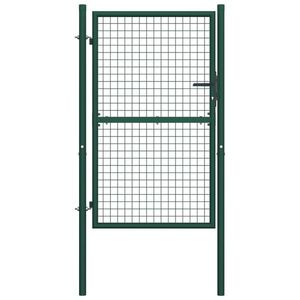 vidaXL Poartă de gard, verde, 100 x 200 cm, oțel imagine