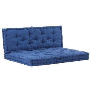 vidaXL Perne pentru canapea din paleți, 2 buc., bleu, bumbac imagine