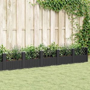 vidaXL Jardinieră de grădină cu țăruși, negru, 363, 5x43, 5x43, 5 cm, PP imagine