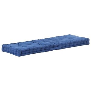 vidaXL Pernă podea canapea din paleți, bleu, 120 x 40 x 7 cm, bumbac imagine