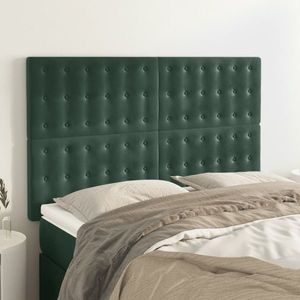 vidaXL Tăblii de pat, 4 buc, verde închis, 72x5x78/88 cm, catifea imagine