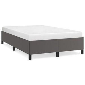 vidaXL Cadru de pat, gri, 120x190 cm, piele ecologică imagine
