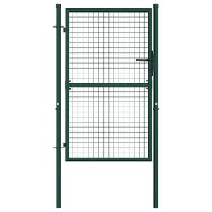 vidaXL Poartă de gard, verde, 100 x 125 cm, oțel imagine