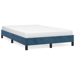 vidaXL Cadru de pat, albastru închis, 120x190 cm, catifea imagine