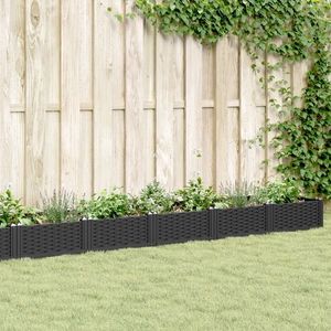 vidaXL Jardinieră de grădină cu țăruși, negru, 362, 5x42, 5x28, 5 cm, PP imagine