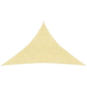 vidaXL Pânză parasolar din HDPE triunghiulară, 5 x 5 x 5 m, bej imagine