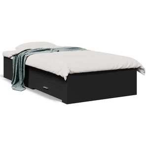 vidaXL Cadru de pat cu sertare, negru, 75x190 cm, lemn prelucrat imagine